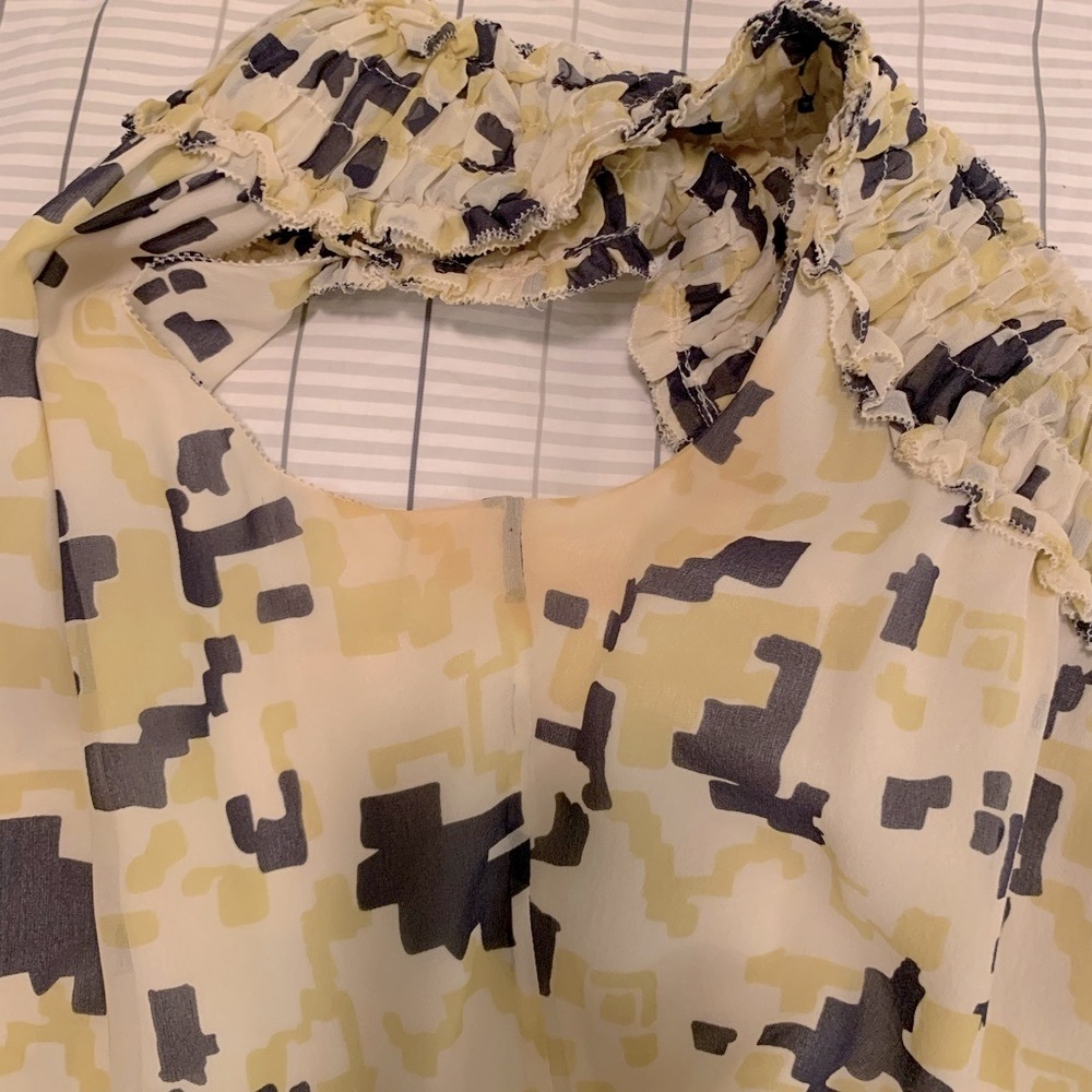 Twenty8twelve by Sienna Miller silk blouse with geometric print I sz 2 - Picture 9 of 14